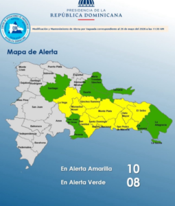 COE mantiene provincias en alerta por fuertes lluvias, tormentas eléctricas y ráfagas de viento