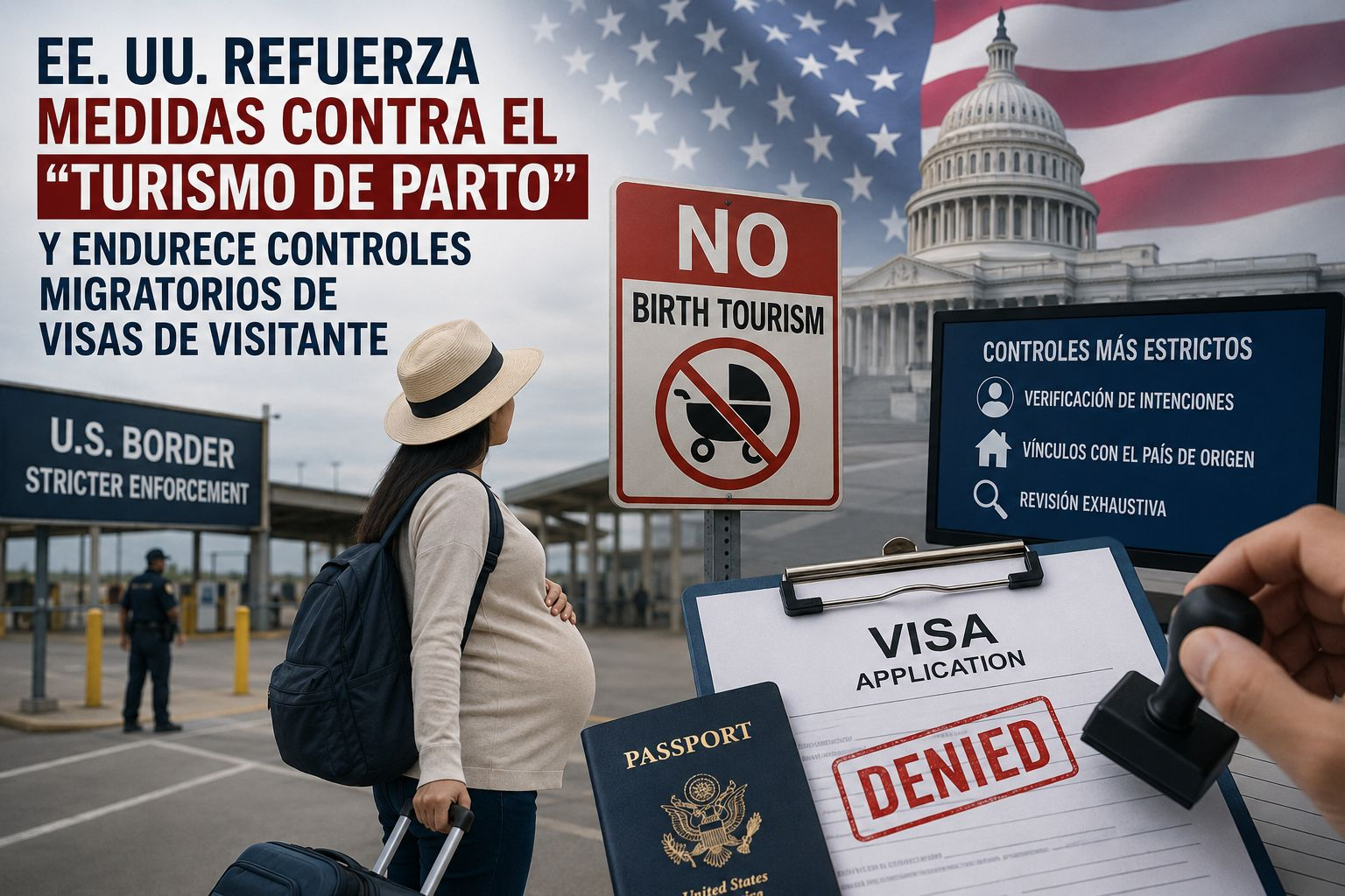 EE. UU. refuerza medidas contra el “turismo de parto” y endurece controles migratorios de visas de visitante