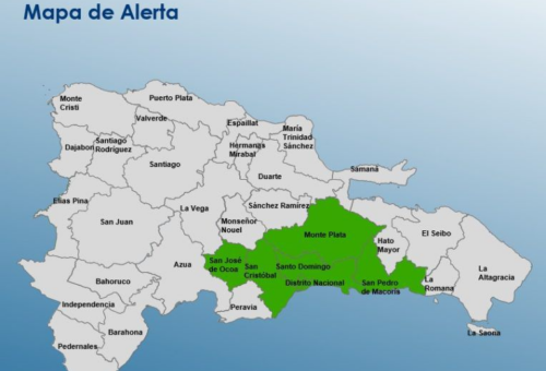 COE coloca en alerta verde al Distrito Nacional y cinco provincias por condiciones meteorológicas
