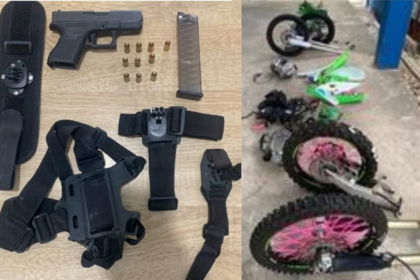 Policía ocupa pistola ilegal y piezas de motocicletas durante allanamiento en Barahona