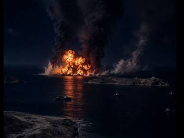ATAQUE DE ESTADOS UNIDOS DESTRUYE COHETES CON MINAS MARINAS EN LA ISLA DE LARAK