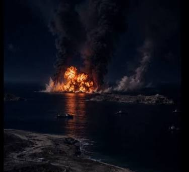 ATAQUE DE ESTADOS UNIDOS DESTRUYE COHETES CON MINAS MARINAS EN LA ISLA DE LARAK