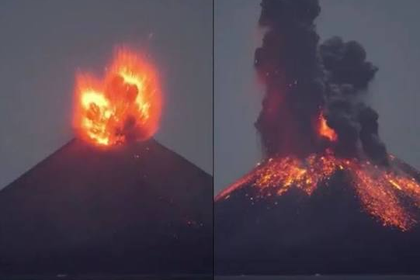 Anak Krakatoa registra intensa actividad eruptiva durante más de 25 horas