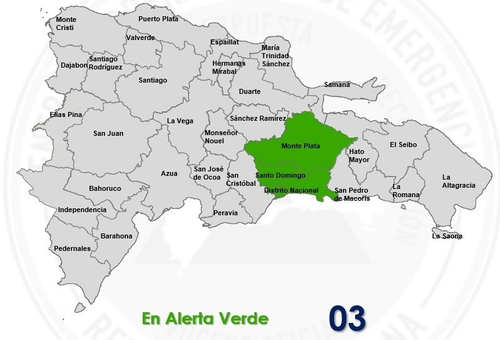 COE emite alerta verde para tres demarcaciones por incidencia de vaguada