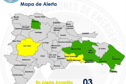 COE mantiene nueve provincias bajo alerta por lluvias asociadas a vaguada